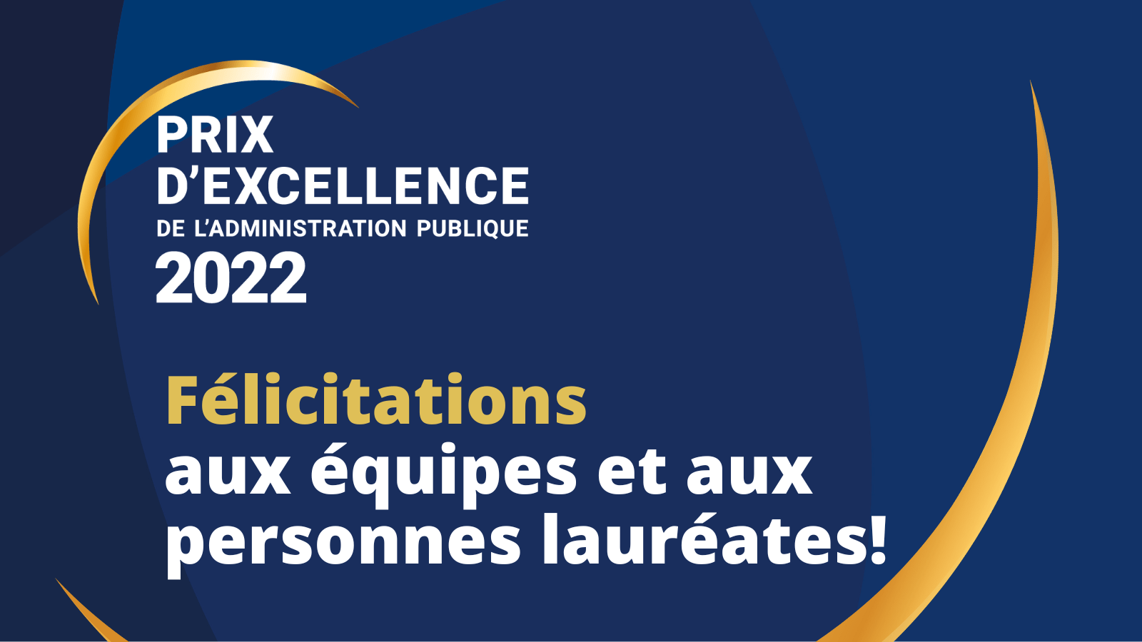 Félicitations aux équipes et aux personnes lauréates des Prix d