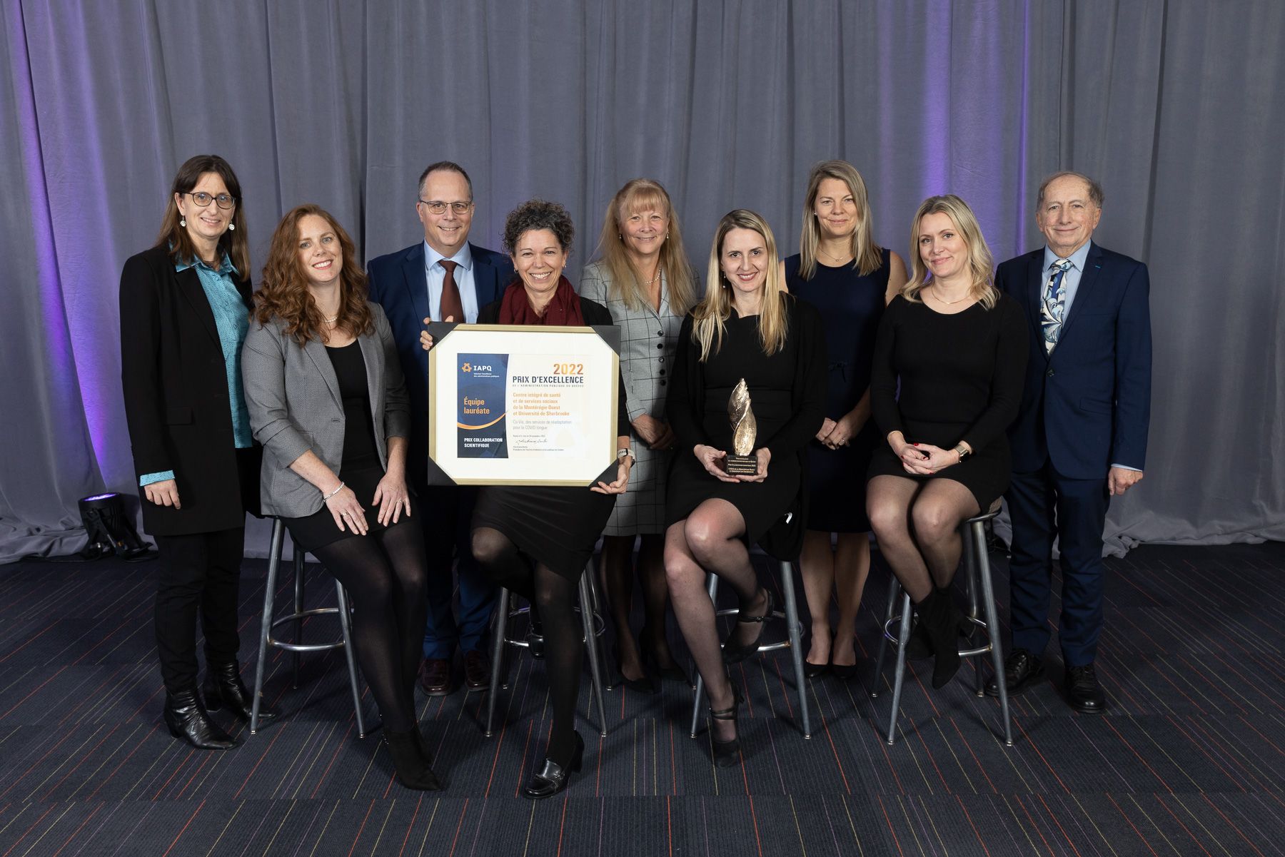 IAPQ - Prix d'excellence 2022 - Équipe lauréate - Prix Collaboration scientifique – CISSS de la Montérégie-Ouest et Université de Sherbrooke