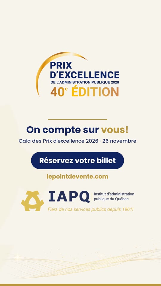 Vidéo « Notre organisation est finaliste » du Gala des Prix d'excellence 2026, format vertical 9:16